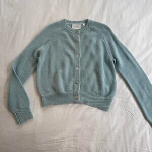 Baby blue doen merino wool cardigan